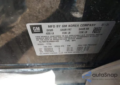 2022 Chevrolet Trailblazer Fwd Rs from USA, damaged, VIN KL79MTSL6NB041455